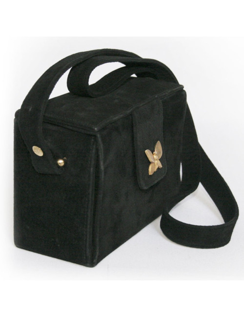 mini sac LANVIN veau velours noir