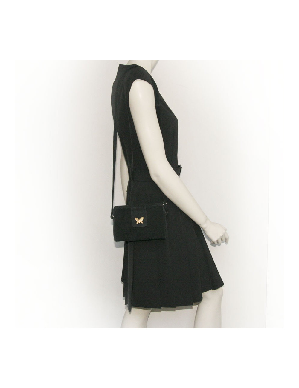 mini sac LANVIN veau velours noir