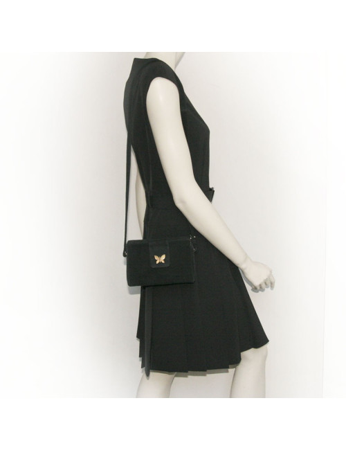 mini sac LANVIN veau velours noir