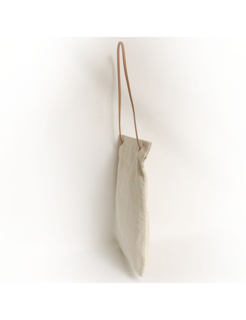 Sac HERMES en toile chevrons et cuir