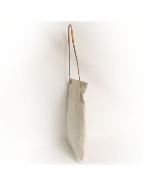 Sac HERMES en toile chevrons et cuir