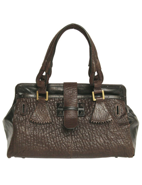 Sac CHLOE en cuir bicolore marron
