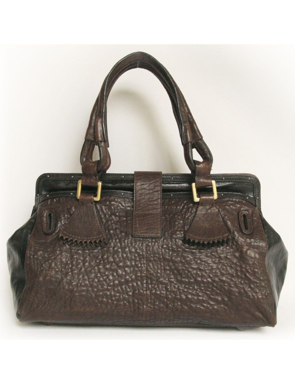 Sac CHLOE en cuir bicolore marron