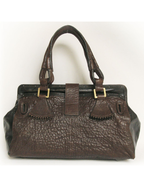 Sac CHLOE en cuir bicolore marron