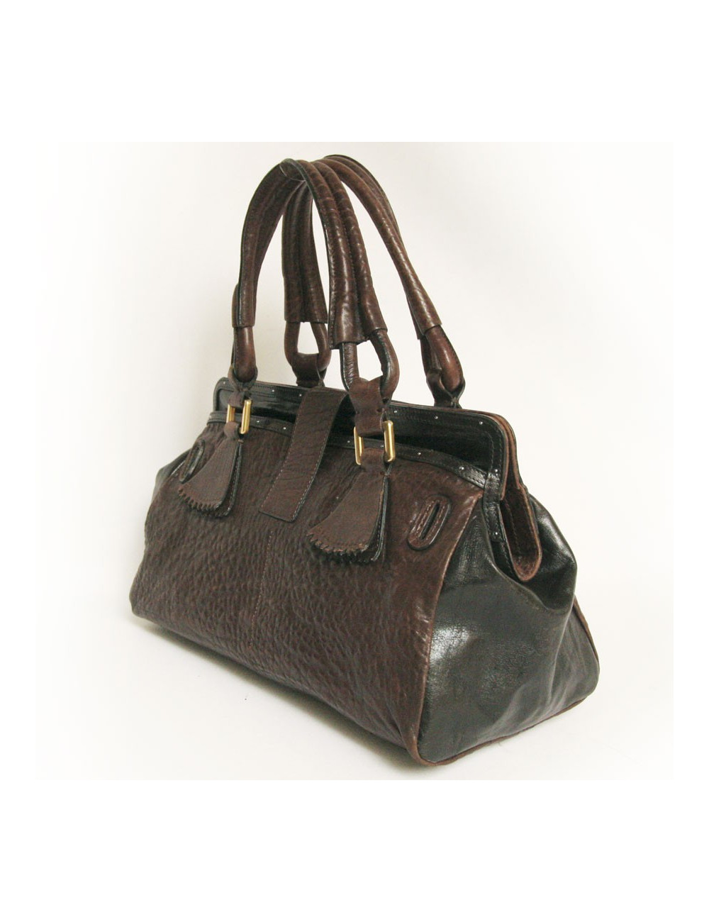 Sac CHLOE en cuir bicolore marron
