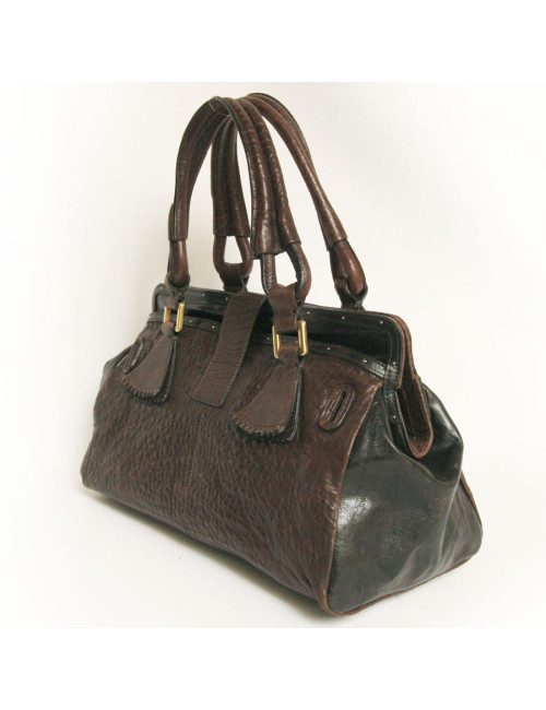 Sac CHLOE en cuir bicolore marron