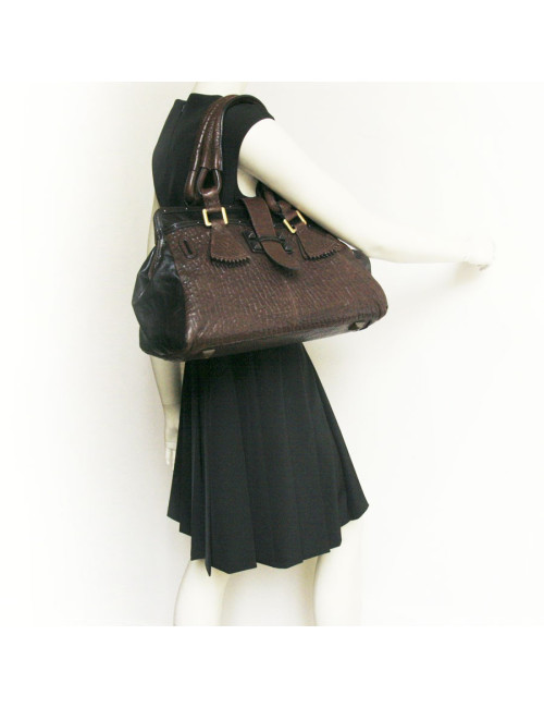 Sac CHLOE en cuir bicolore marron
