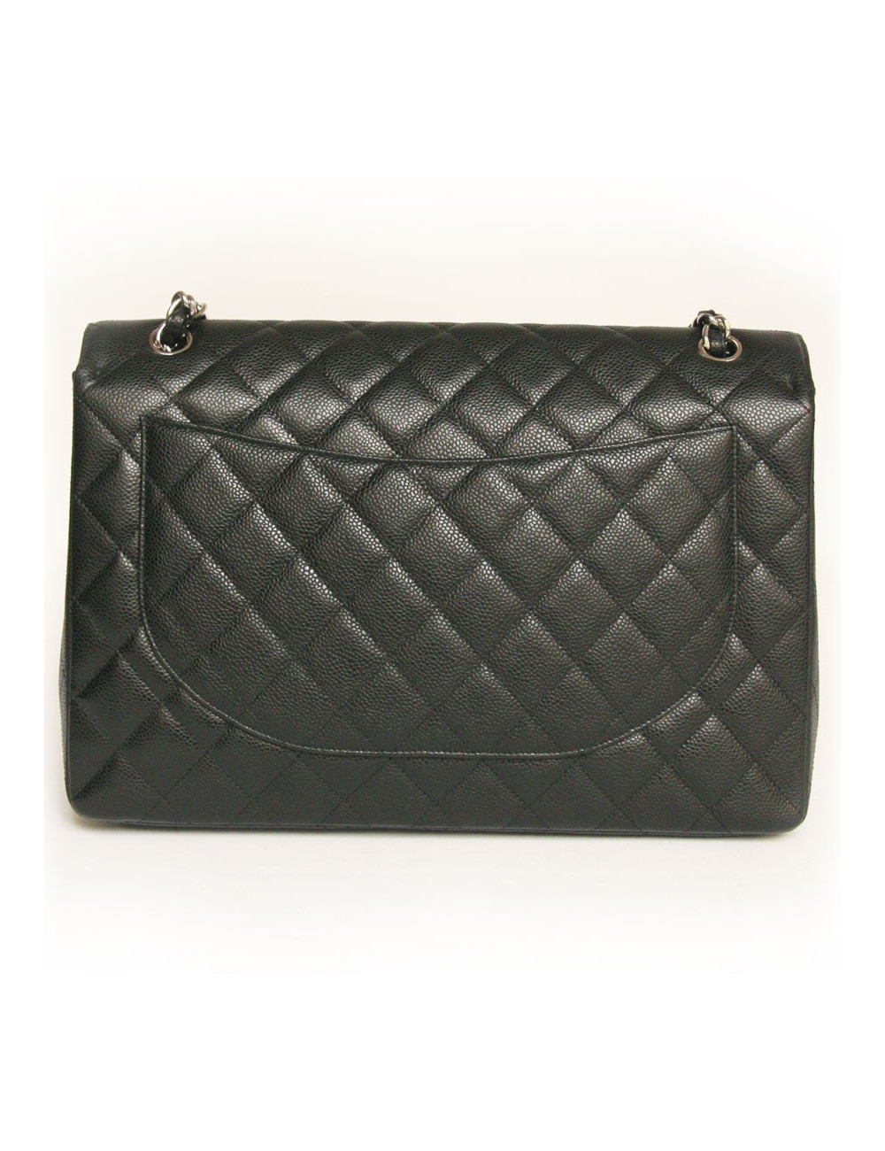 Sac maxi jumbo CHANEL veau grainé noir