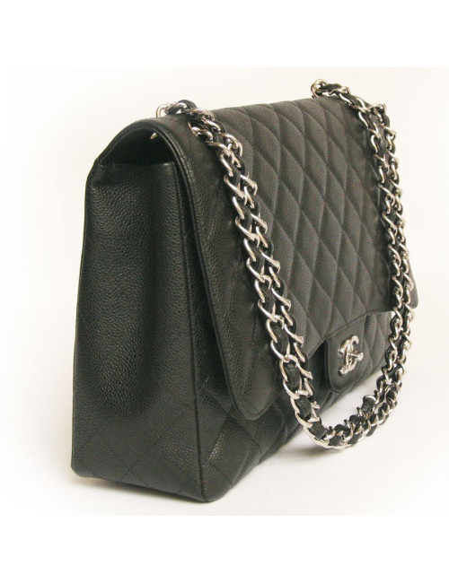Sac maxi  jumbo CHANEL  veau grainé noir
