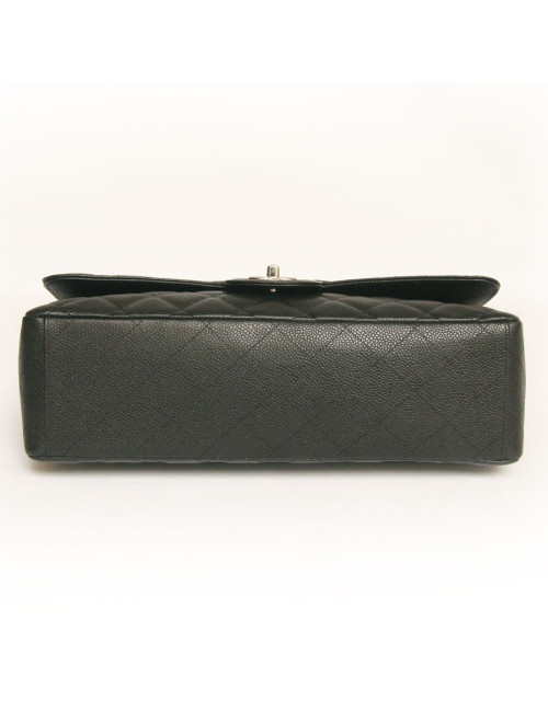 Sac maxi jumbo CHANEL veau grainé noir
