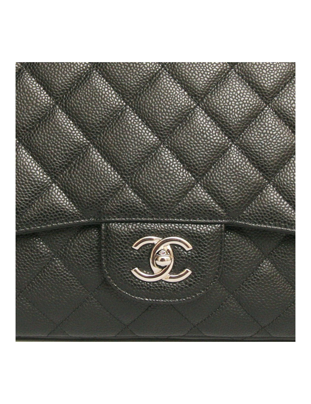 Sac maxi  jumbo CHANEL  veau grainé noir