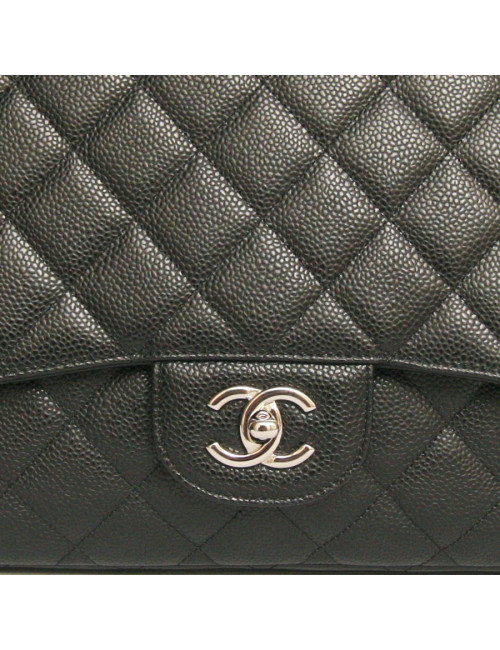 Sac maxi  jumbo CHANEL  veau grainé noir