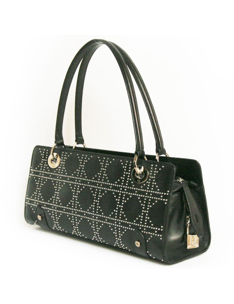 Sac DIOR cuir noir et clous