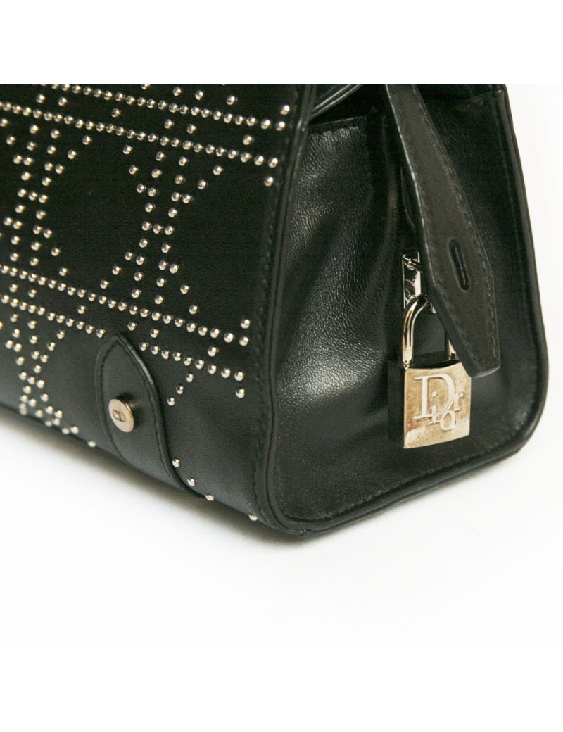 Sac DIOR cuir noir et clous
