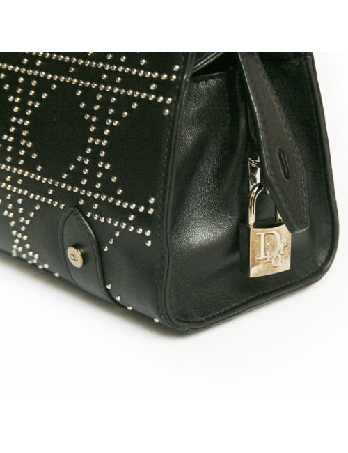 Sac DIOR cuir noir et clous