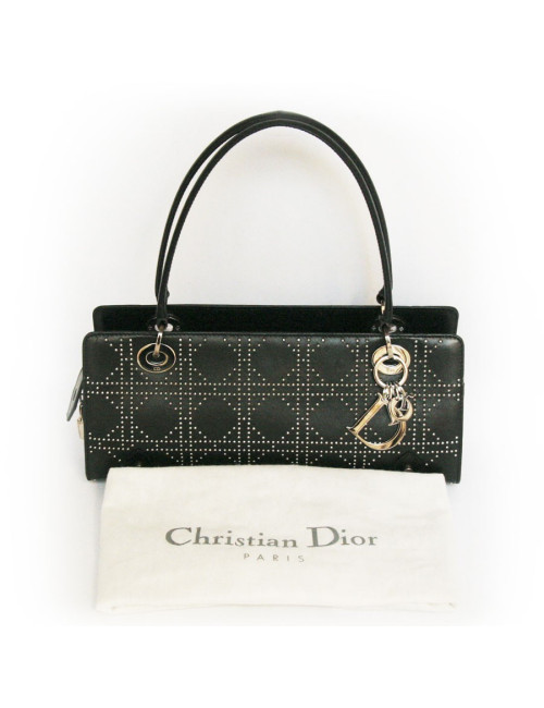 Sac DIOR cuir noir et clous