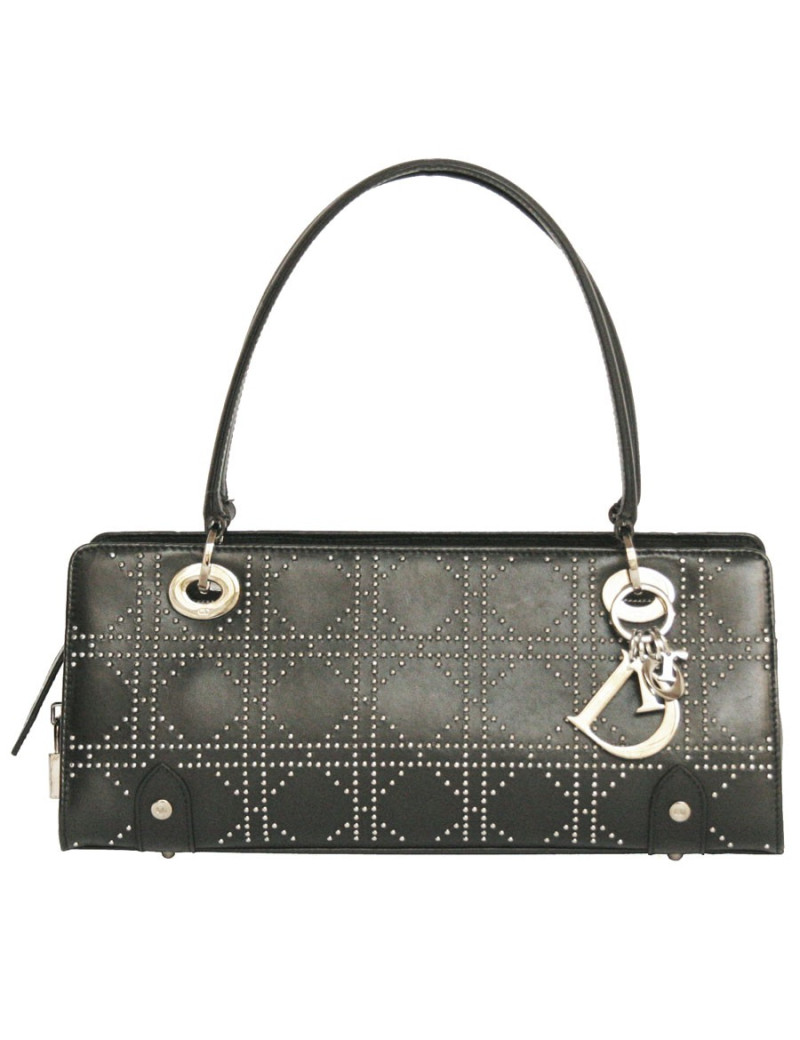 Sac DIOR cuir noir et clous