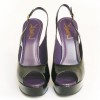 Sandales YVES SAINT LAURENT T 37 cuir verni violet