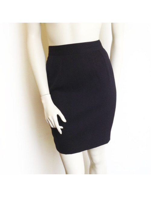 Mini jupe crayon EMMANUEL KHANH en nylon noir T34