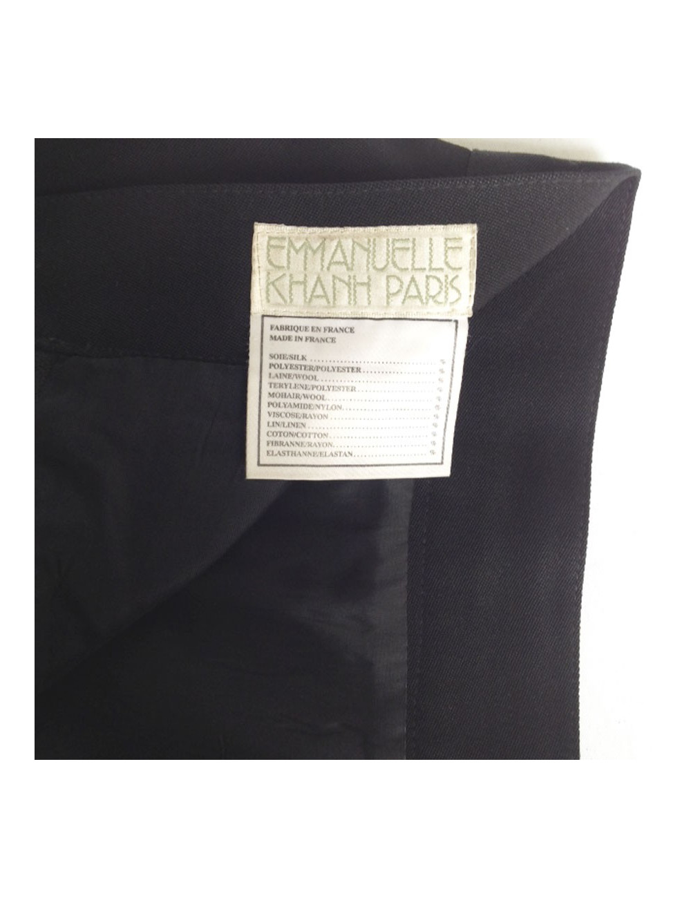 Mini jupe crayon EMMANUEL KHANH en nylon noir T34