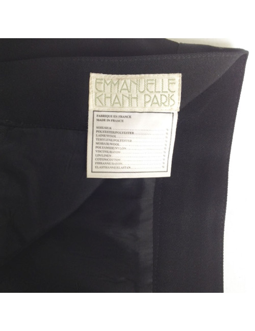 Mini jupe crayon EMMANUEL KHANH en nylon noir T34