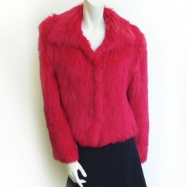 YVES SALOMON T42 fur jacket pink fuschia