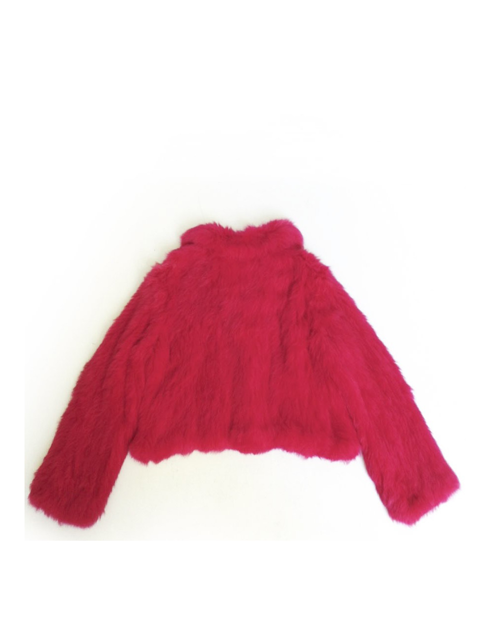 Veste YVES SALOMON en lapin rose fuschia T42