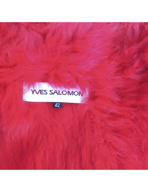 Veste YVES SALOMON en lapin rose fuschia T42