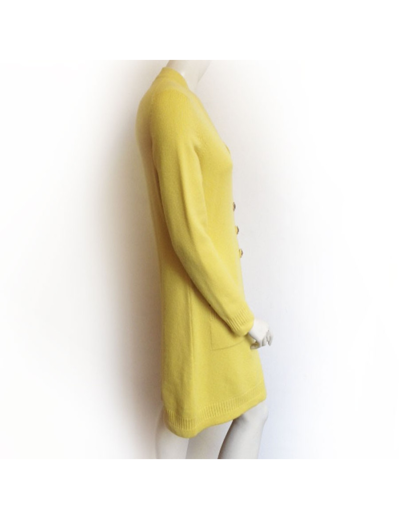 Robe pull CHANEL  T 42 cachemire jaune