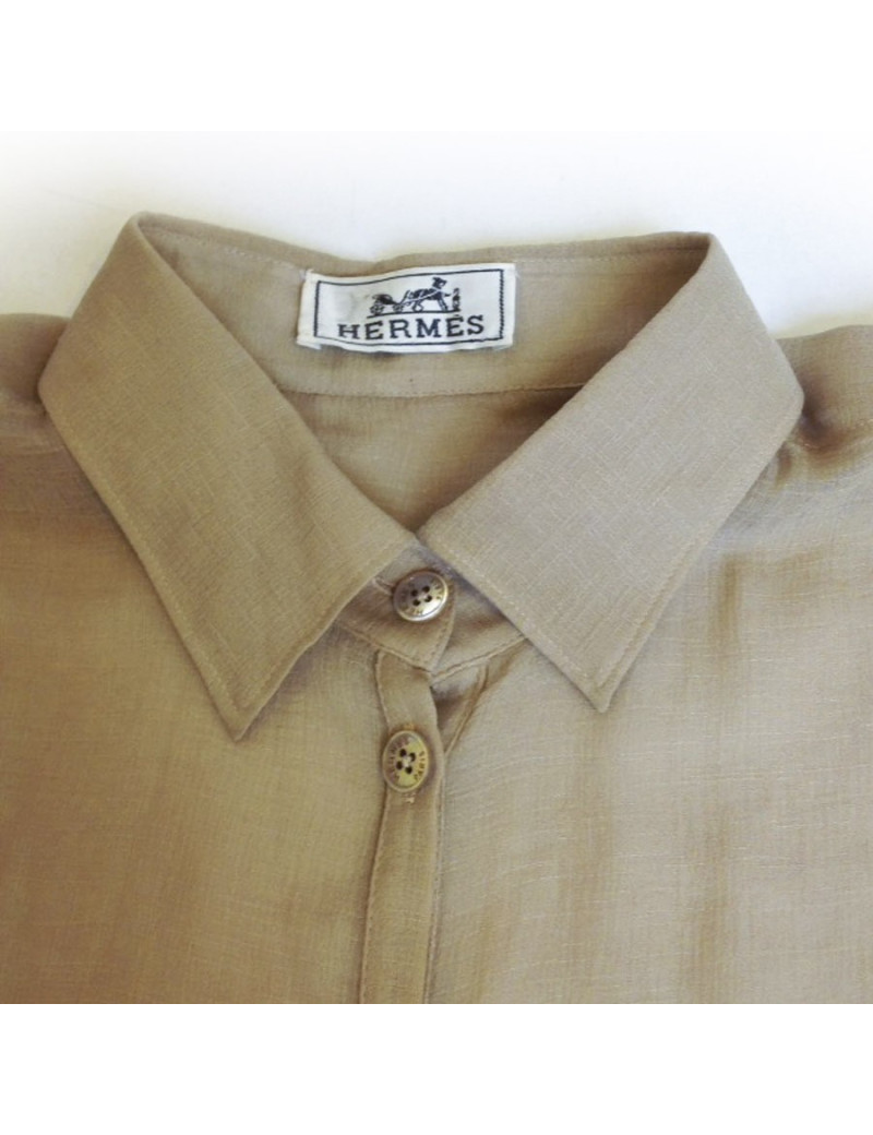 Tunique HERMES en soie sable 