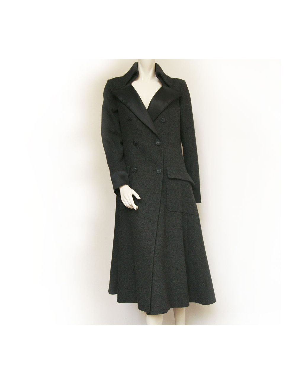 Manteau CHANEL gris en laine