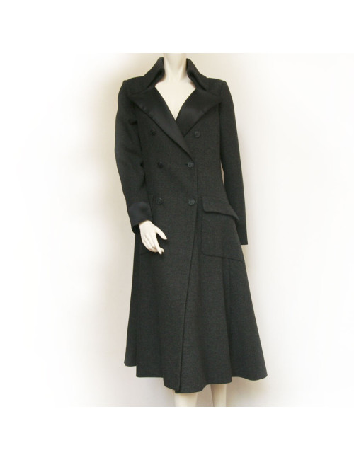 Manteau CHANEL gris en laine