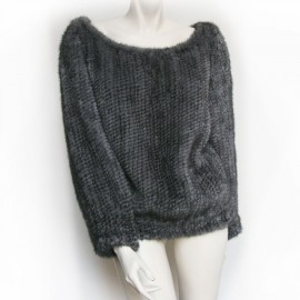 Sweater knitted mink unbranded size unique Pearl Grey