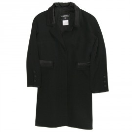 Manteau CHANEL T38 noir en laine