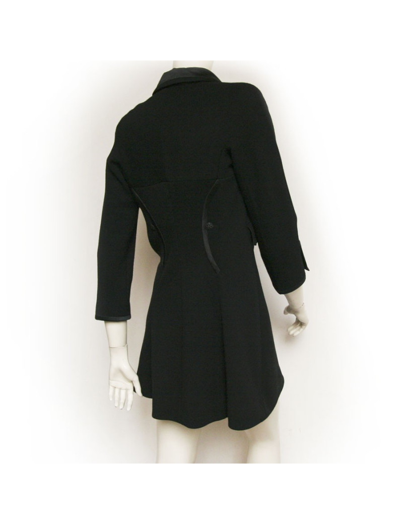 Manteau CHANEL noir en laine