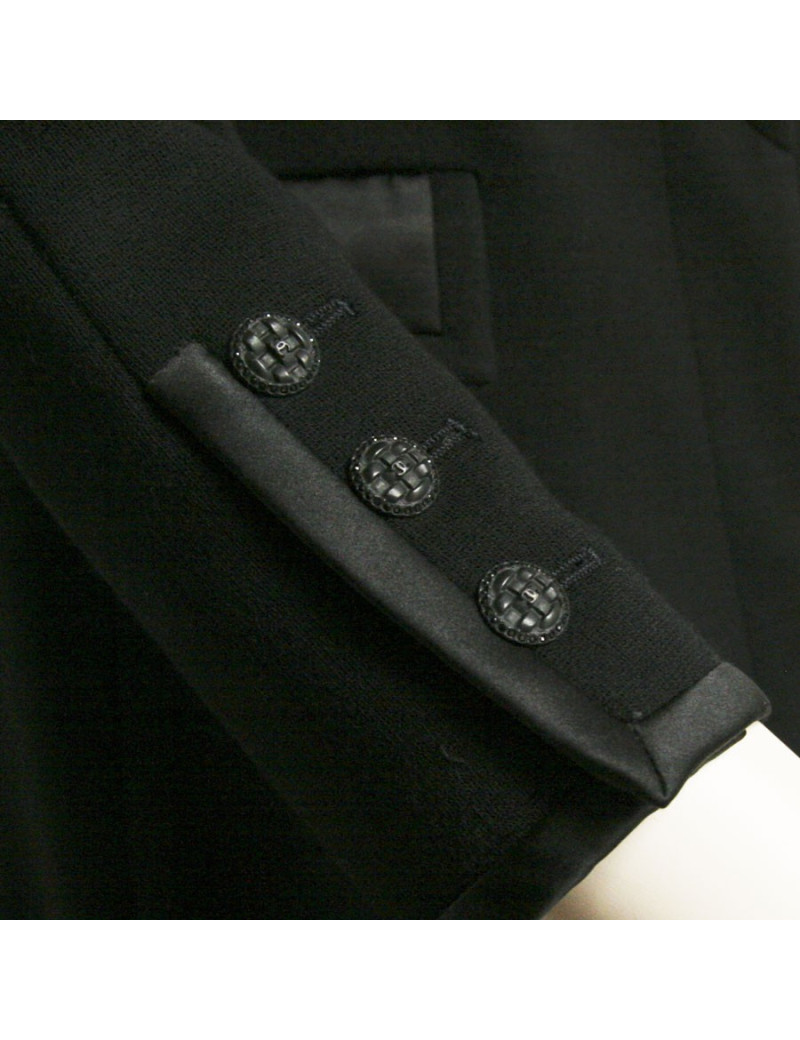 Manteau CHANEL noir en laine