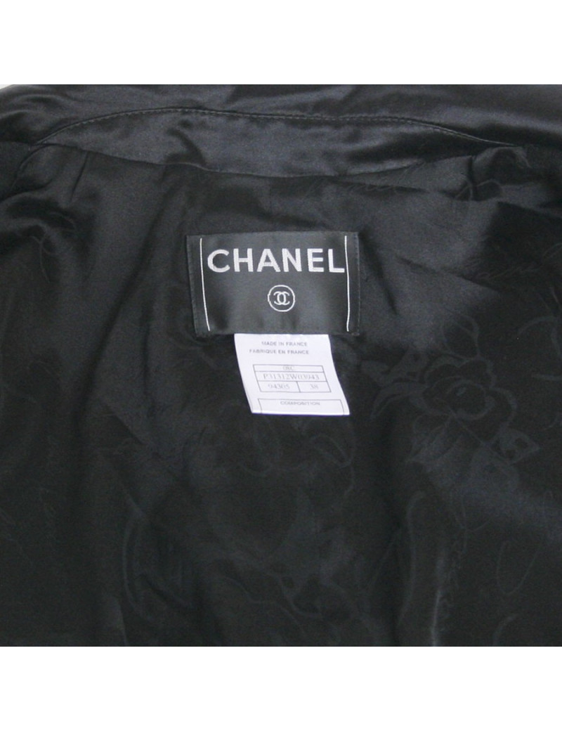 Manteau CHANEL noir en laine