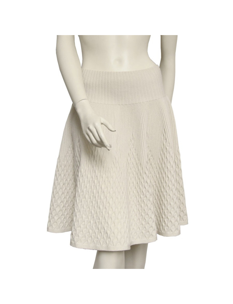 Poncho en laine ALAIA blanc cassé