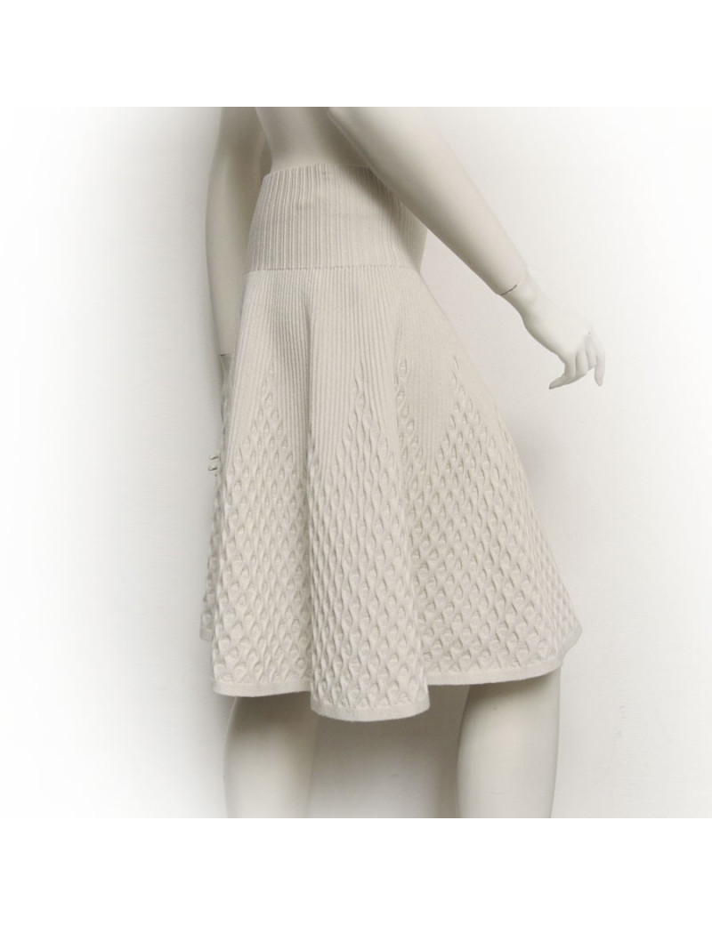 Poncho en laine ALAIA blanc cassé