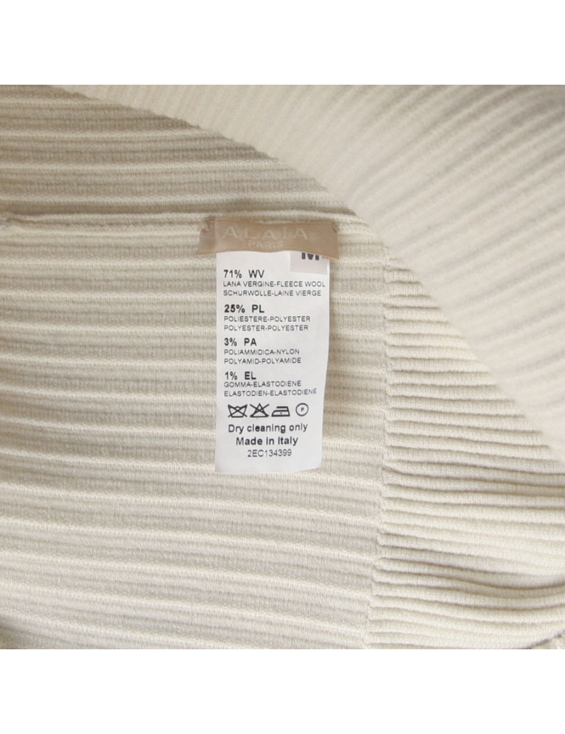 Poncho en laine ALAIA blanc cassé