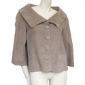 CHRISTIAN DIOR t38 in suede calf leather jacket taupe