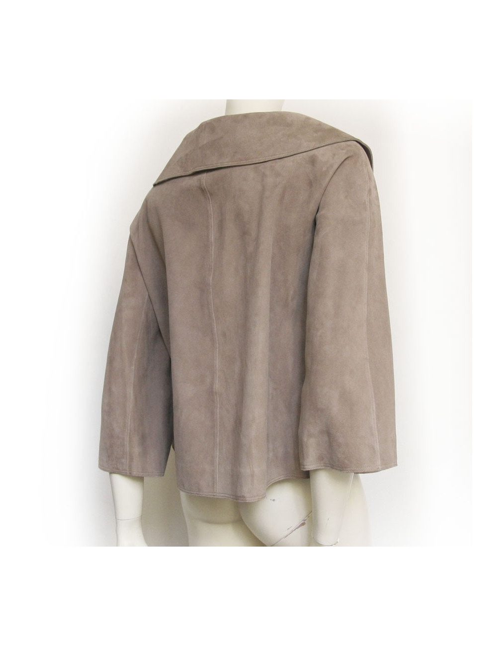 Veste CHRISTIAN DIOR en veau velours taupe