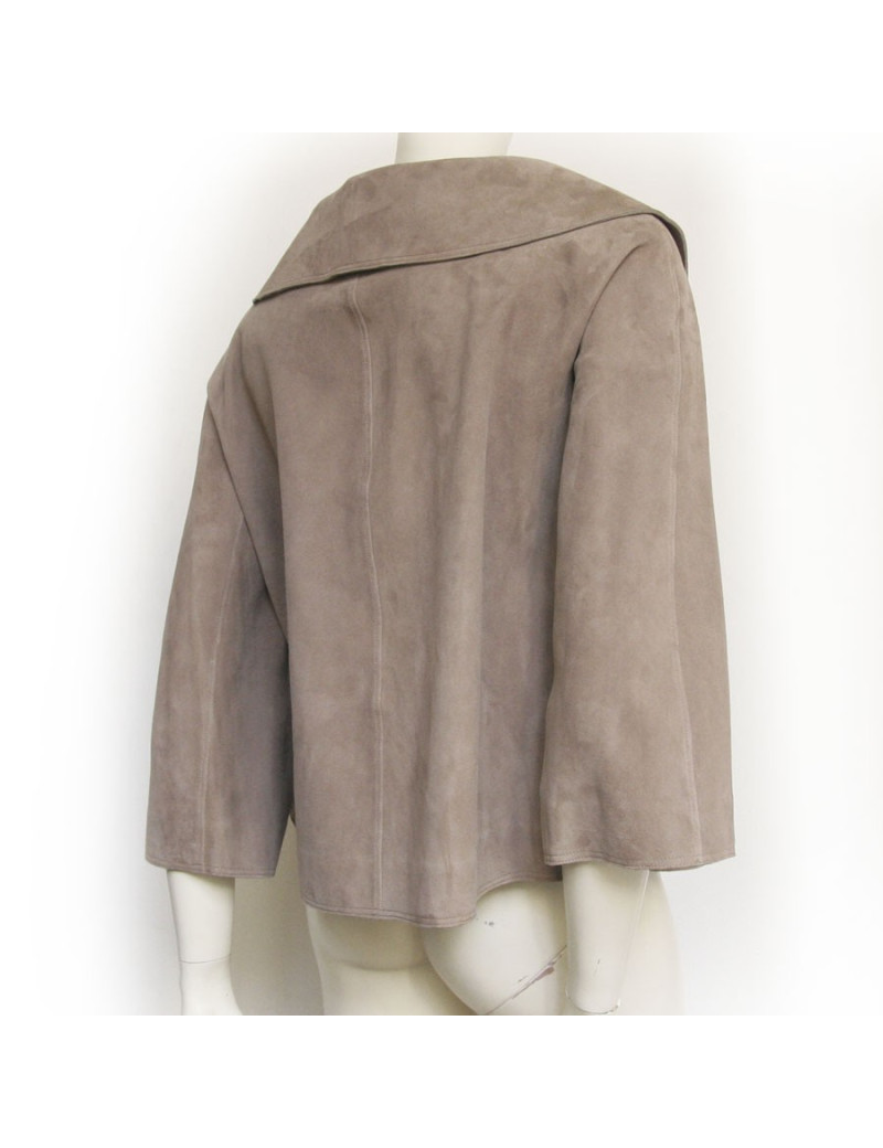 Veste CHRISTIAN DIOR en veau velours gris