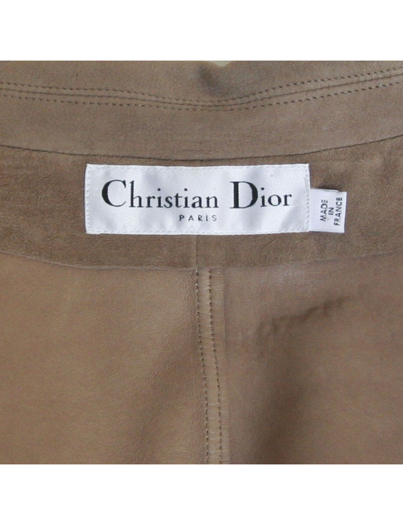 Veste CHRISTIAN DIOR en veau velours gris
