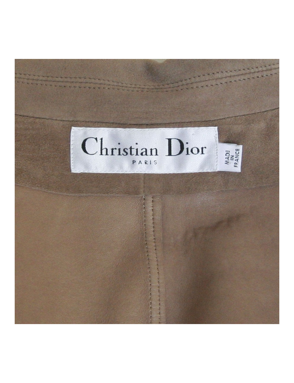 Veste CHRISTIAN DIOR en veau velours taupe