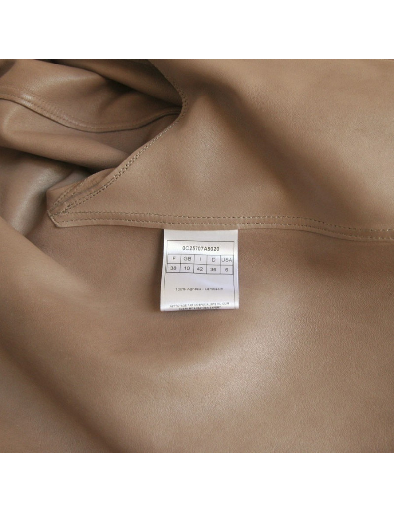 Veste CHRISTIAN DIOR en veau velours taupe