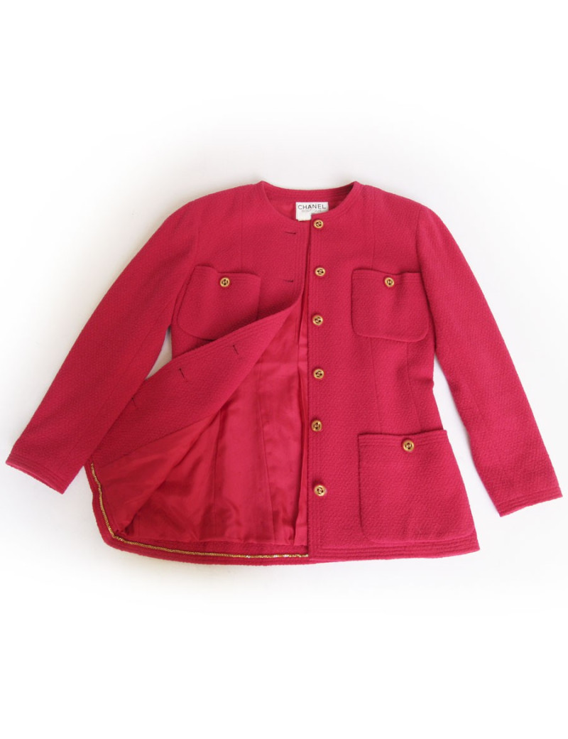 Ensemble veste et jupe CHANEL framboise