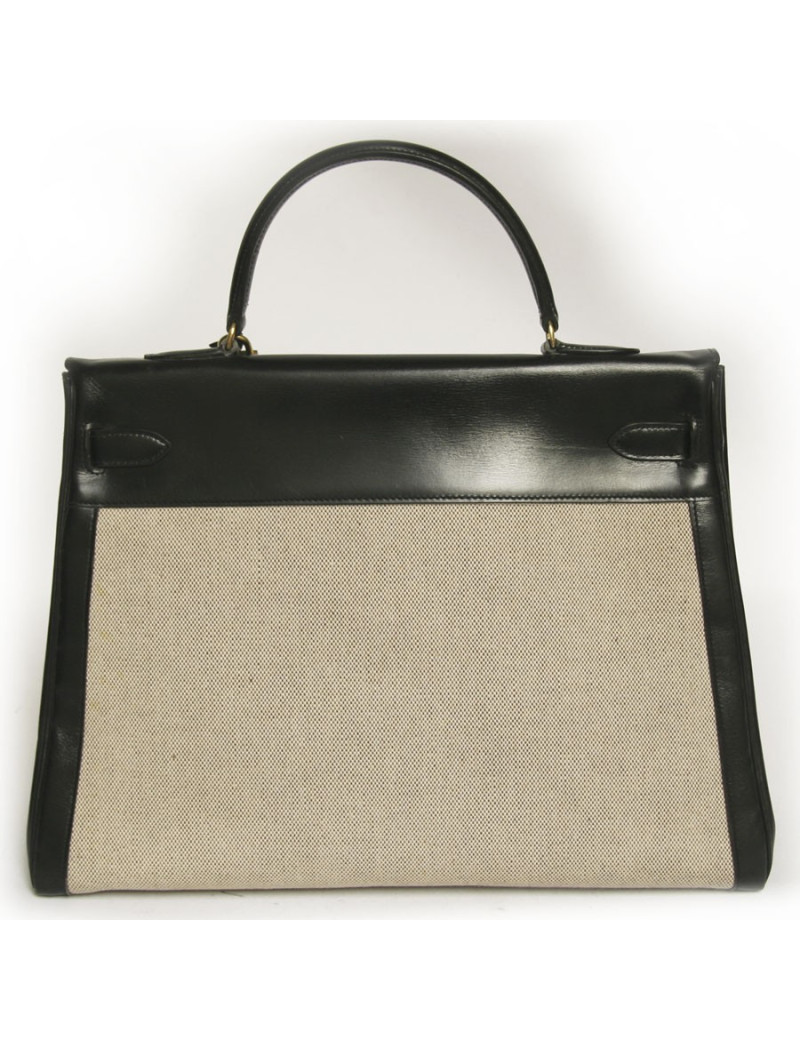 Kelly 35 HERMES toile et cuir 