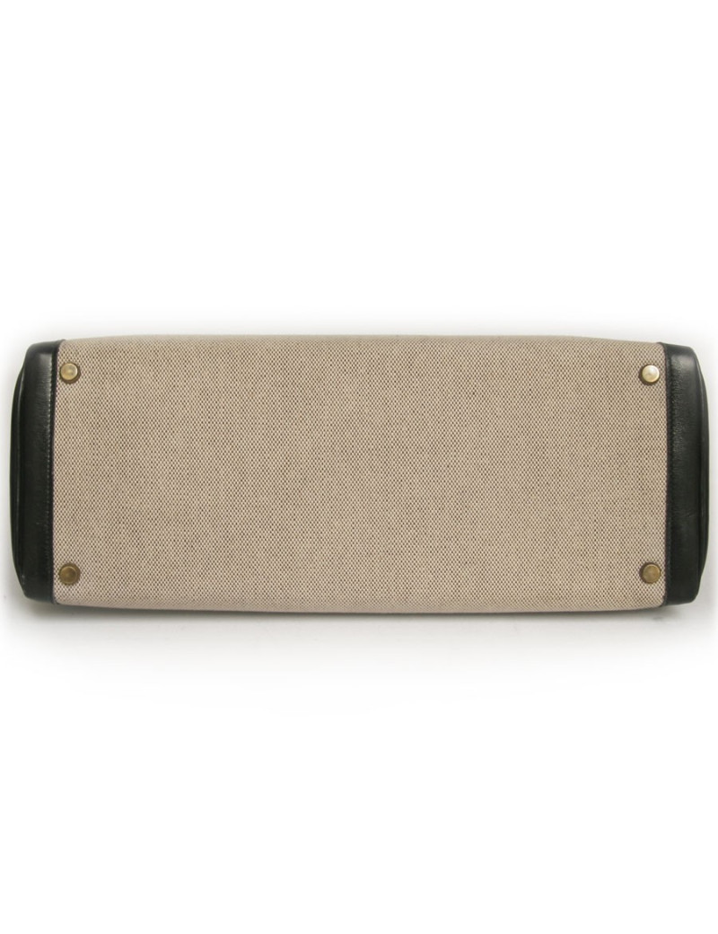 Kelly 35 HERMES toile et cuir noir