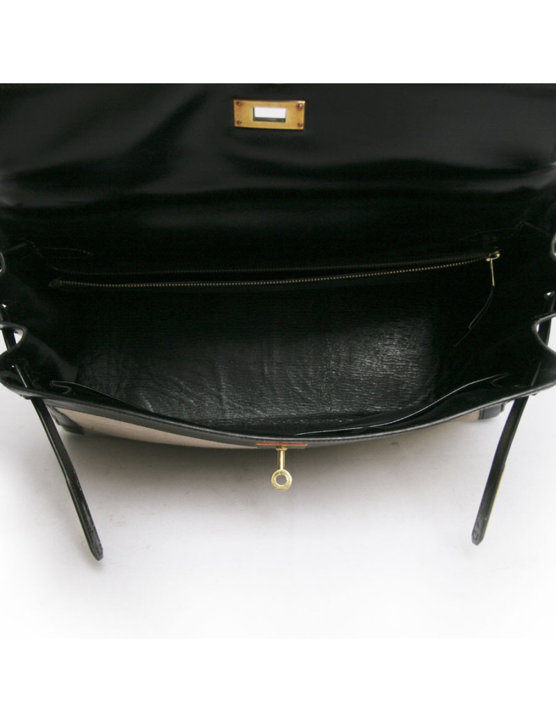 Kelly 35 HERMES toile et cuir 
